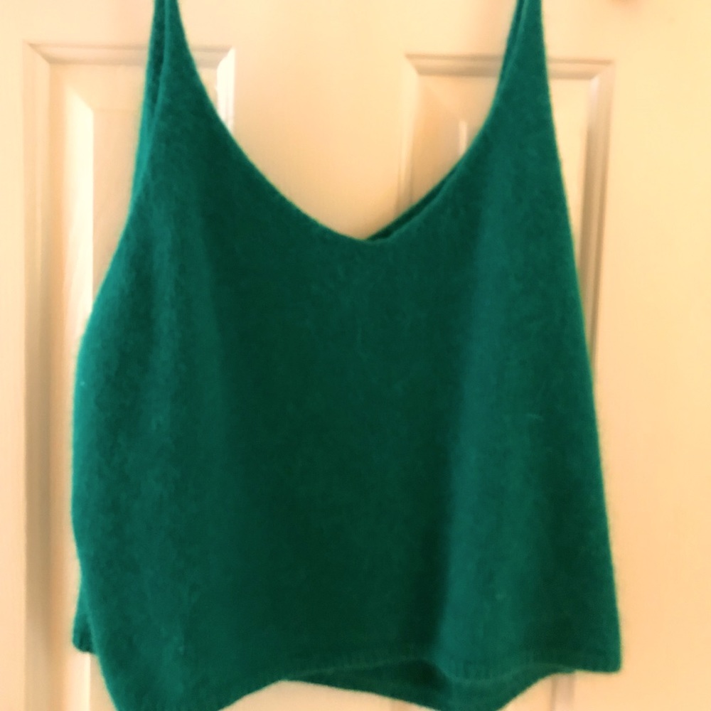 Classy green half tank top